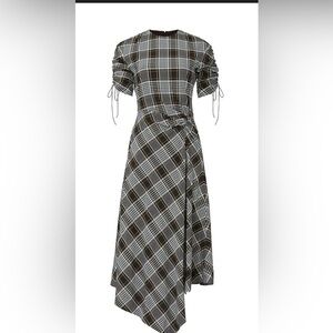 Jonathan Simkhai Plaid Asymmetrical Dress